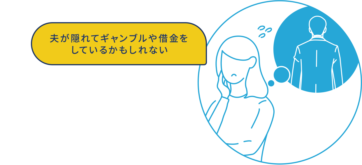 夫が隠れてギャンブルや借金をしているかもしれない