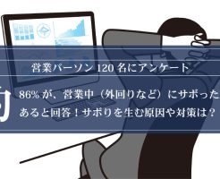 【営業パーソン120名にアンケート】約86%が、営業中（外回りなど）にサボった経験があると回答！サボりを生む原因や対策は？画像