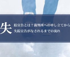 失踪宣告とは？裁判所への申し立てから失踪宣告がなされるまでの流れ画像